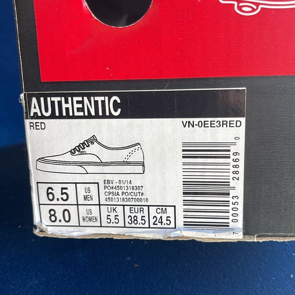 Authentic Red Vans - Picture 4 of 4